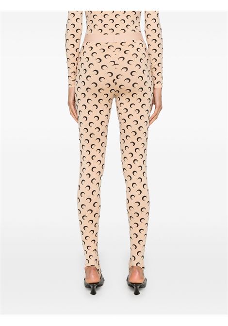 moon printed jersey leggins woman beige and black MARINE SERRE | WPA111ACJER0001TA10